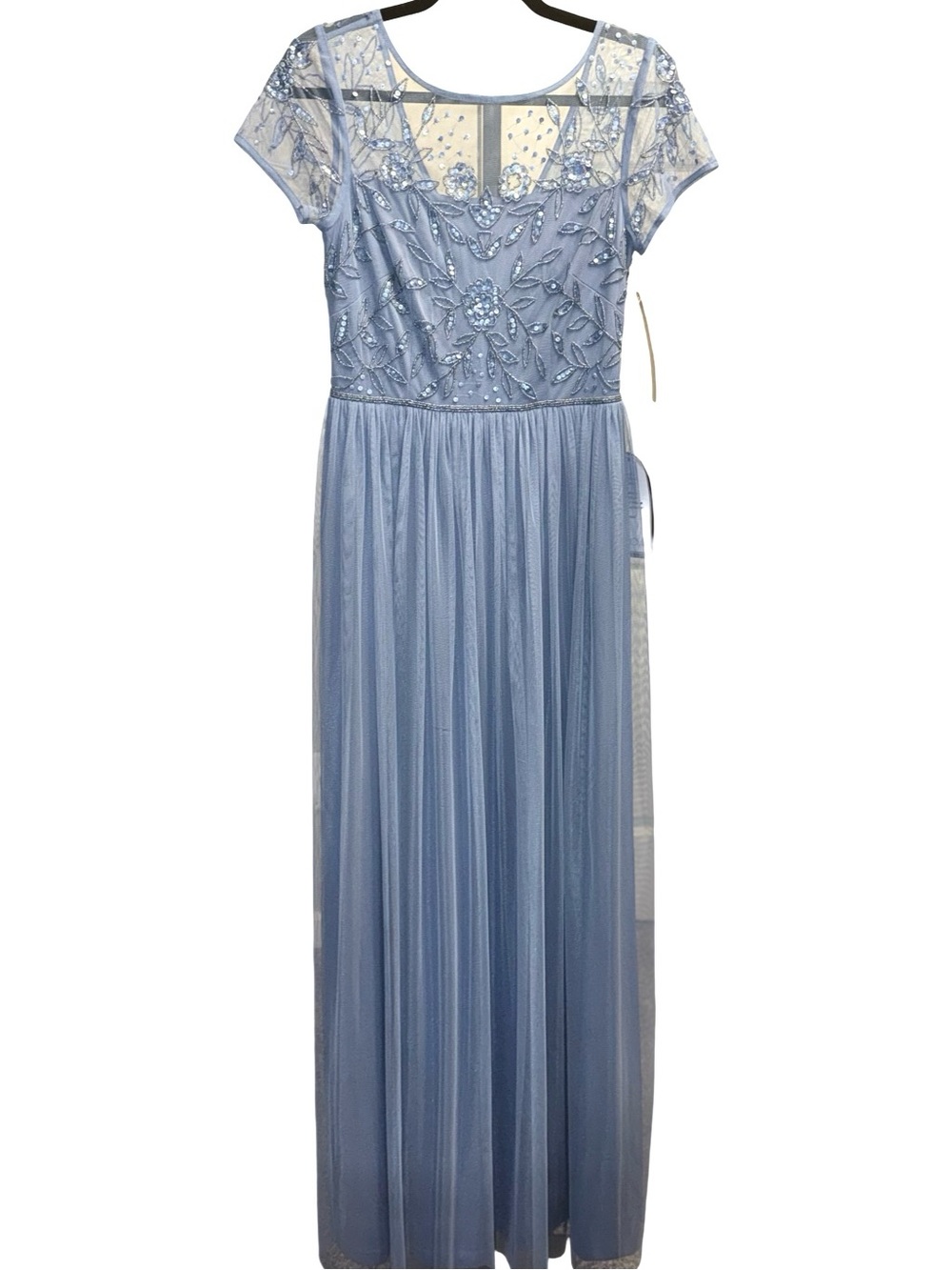 PAPELL Boat-Neck Bead Embellished Mesh Dress Mesh Maxi Dress- Size 4- NWT